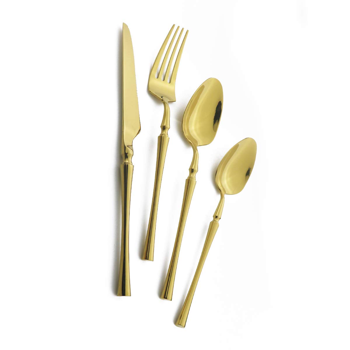 Premium 24-Piece Stainless Steel Silverware Set - Rose Gold Mirror Polished Flatware Cutlery Set for 6, Knives Forks Spoons with Smooth Edges & Modern Design - Perfect for Dinner Parties, Weddings & Upscale Dining