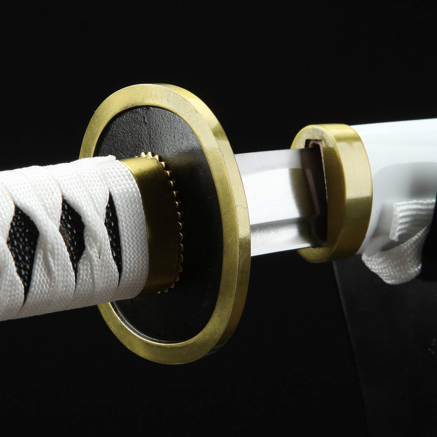 Handmade Full Tang Katana - 1045 Carbon Steel One Piece Roronoa Zoro Wado Ichimonji Replica Sword for Cosplay, Martial Arts Training & Anime Collection Display