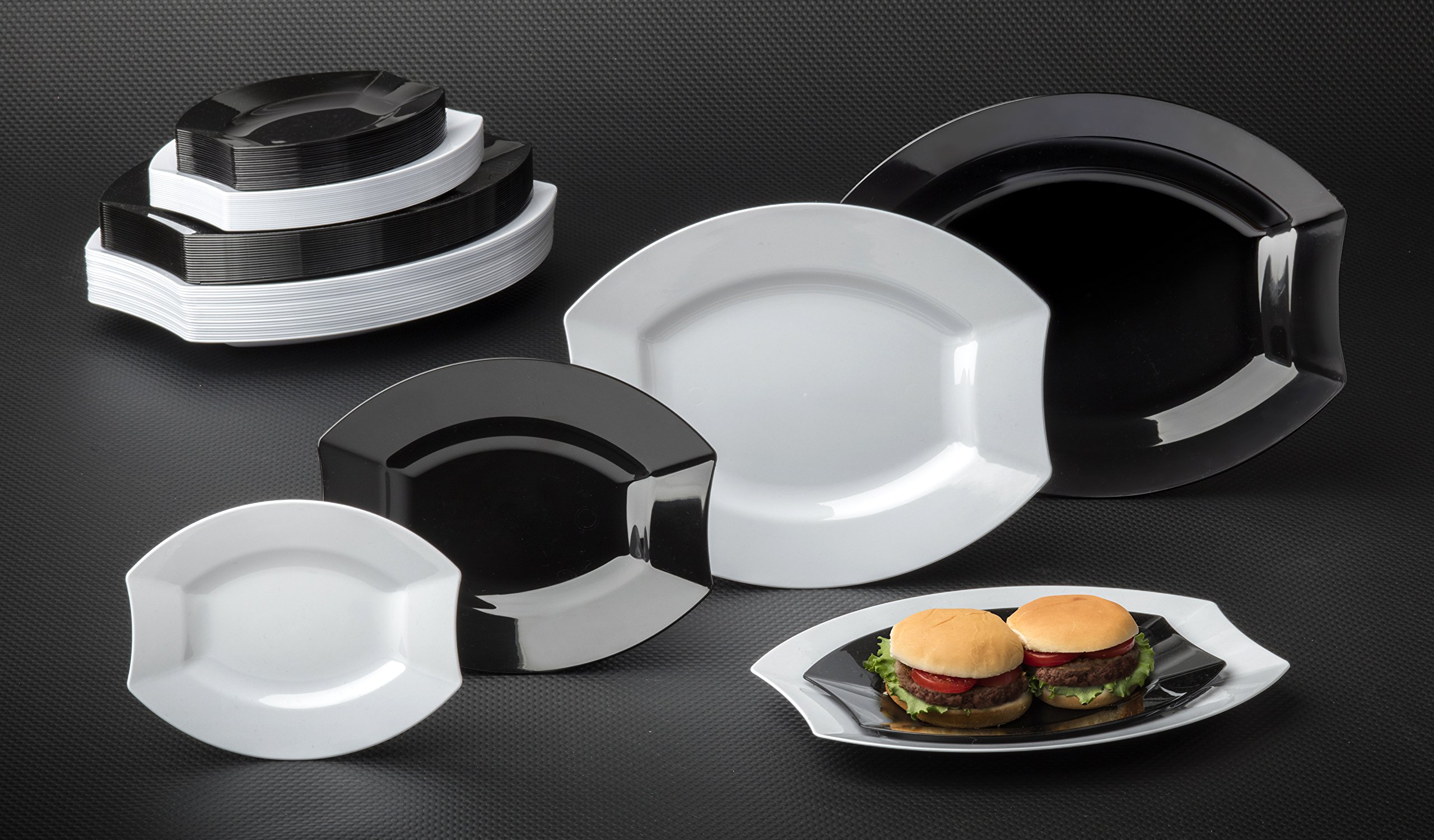 Royal Party Plates 9 Inch - 240 Pack Elegant White Disposable Plates for Weddings, Birthdays & Special Events - Premium Quality & Stylish Design