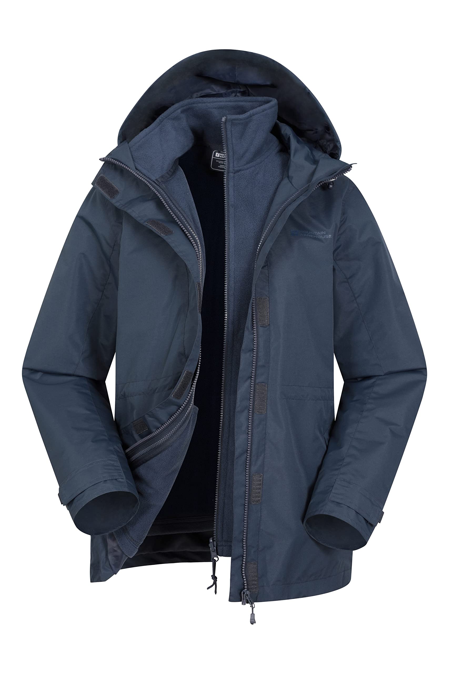 Mountain Warehouse Women's 3-in-1 Waterproof Rain Jacket with Microfleece Lining - All-Weather Hiking & Outdoor Activities
