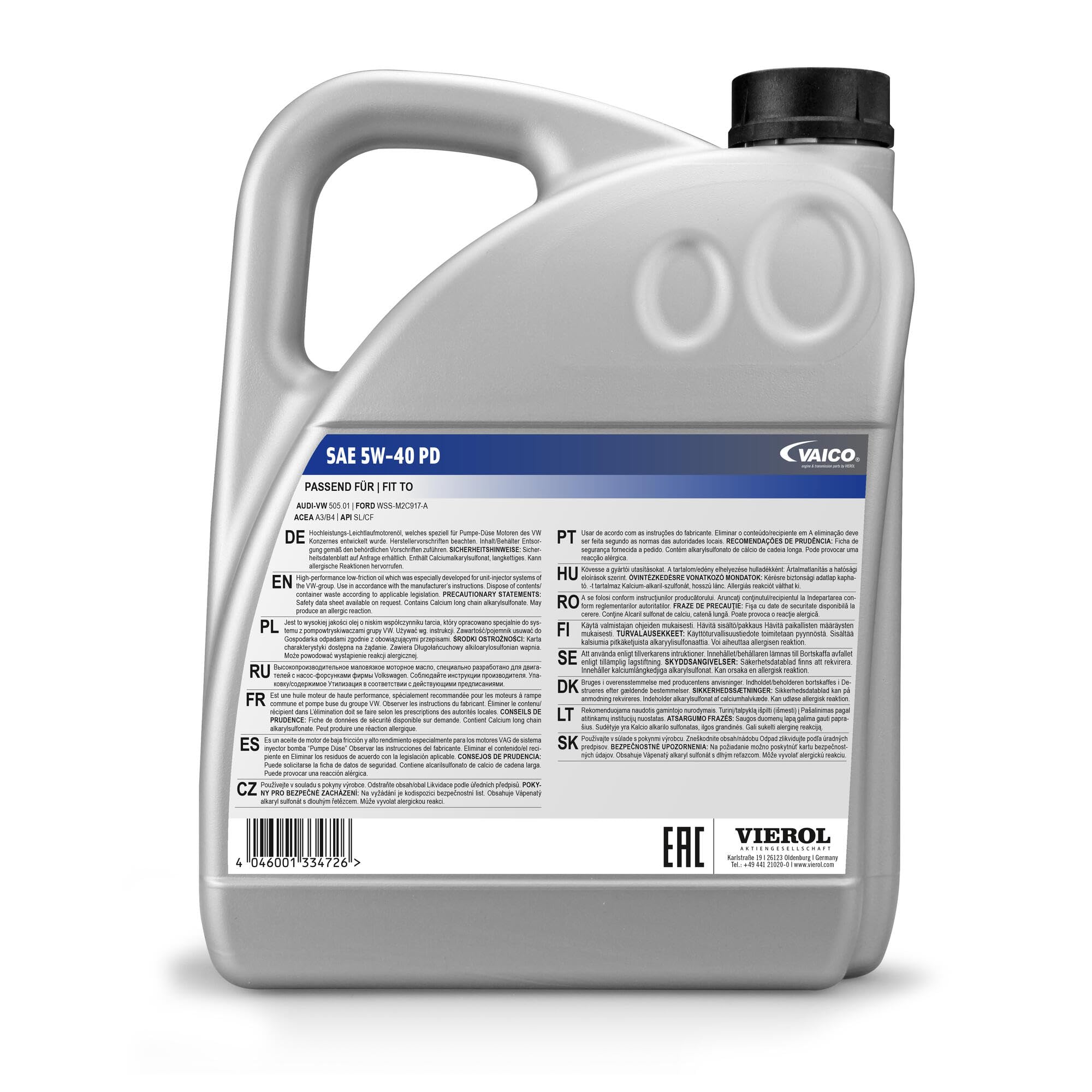 VAICO V60-0072 Full Synthetic Engine Oil 5W-30 - High Performance Motor Oil for Cars, Trucks & SUVs - Improves Fuel Efficiency & Engine Protection - Ideal for Daily Commuting, Highway Driving & Extreme Weather Conditions