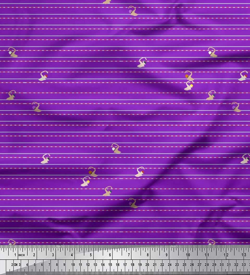 Soimoi Velvet Purple Fabric by The Yard - 58 Inch Wide Soft Stretchy Material for Swimwear, Sportswear & Poolside Decor - Perfect for Swimsuits, Dresses & Home Decor Projects