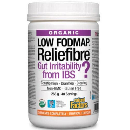 Natural Factors Organic Reliefibre Tropical Flavour Powder 268g - Digestive Health Supplement for Gut Support & Regularity | Ideal for Smoothies, Juices & Daily Wellness Routine