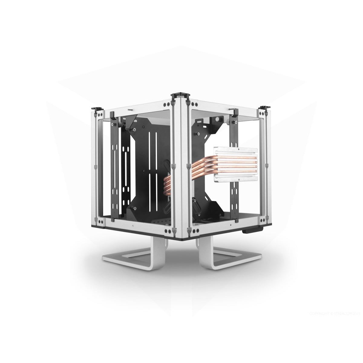 Streacom DB4 Fanless Mini-ITX PC Case - Ultra Silent Computer Chassis in Black/Silver for Home Theater & Office Workstations