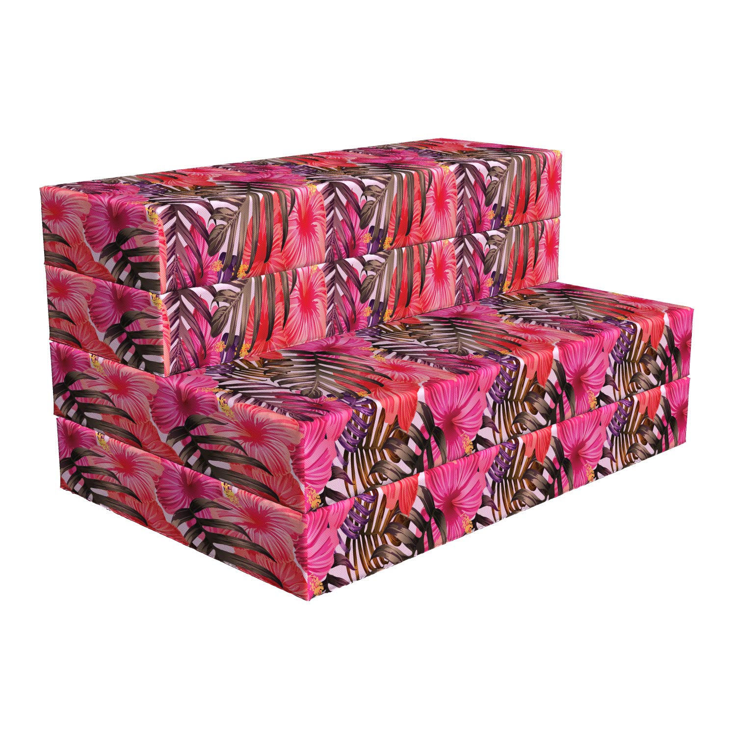 Ambesonne Foldable Mattress with Botanical Hawaiian Orchid Design, 74.8
