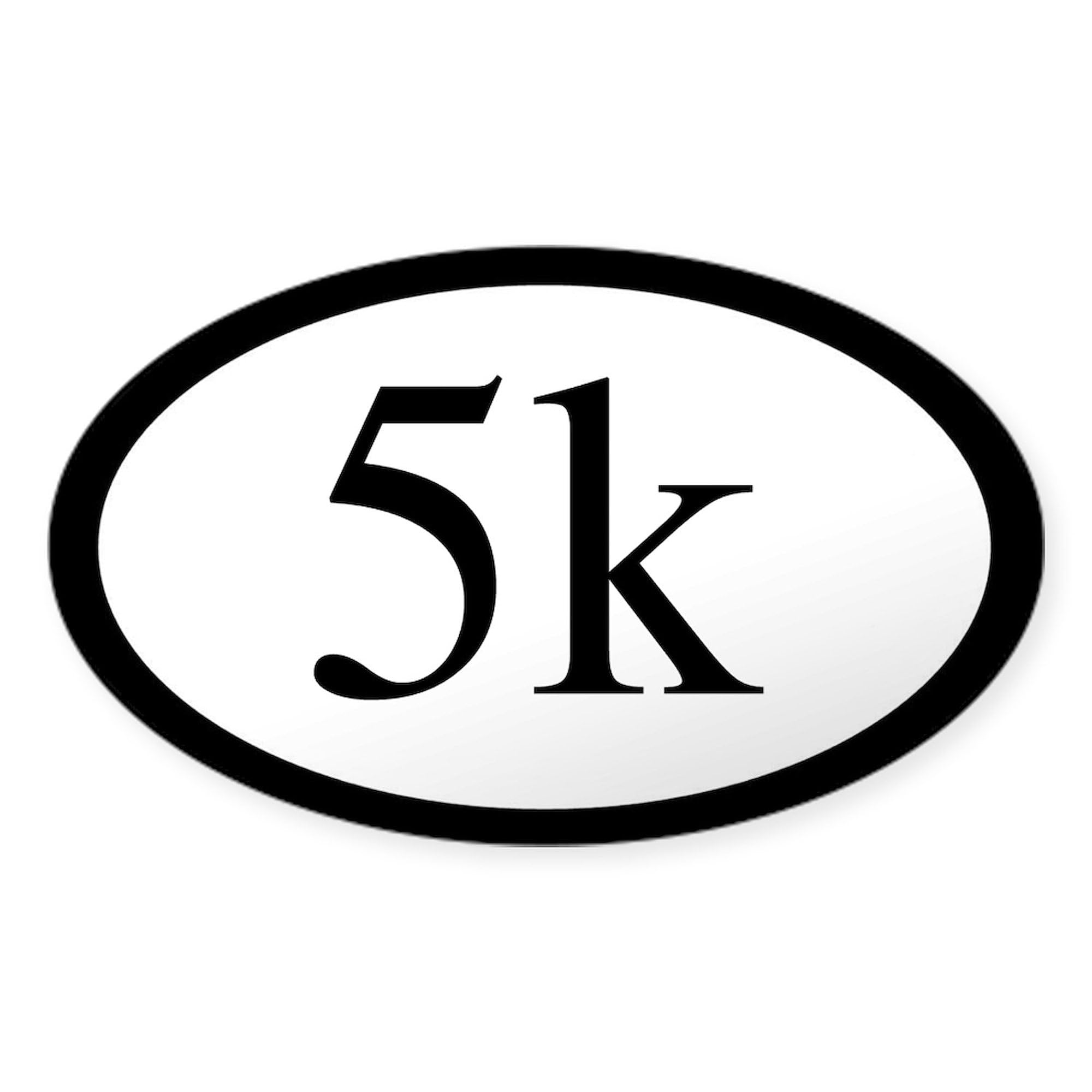 Custom 5K Oval Sticker - Waterproof Vinyl Bumper Decal for Cars, Laptops, Windows | Perfect for Personalization, Branding & Outdoor Use