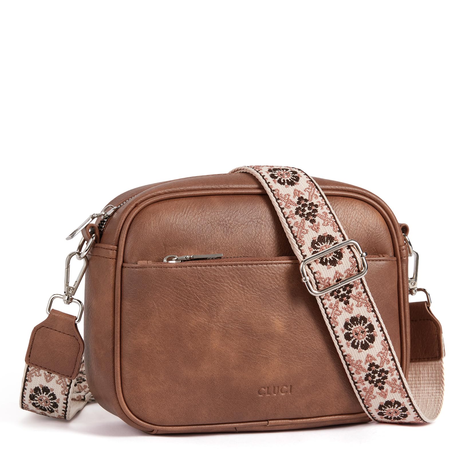 CLUCI Vegan Leather Crossbody Bags for Women - Adjustable Wide Strap Shoulder Handbag Purse | Perfect for Work, Travel & Everyday Use