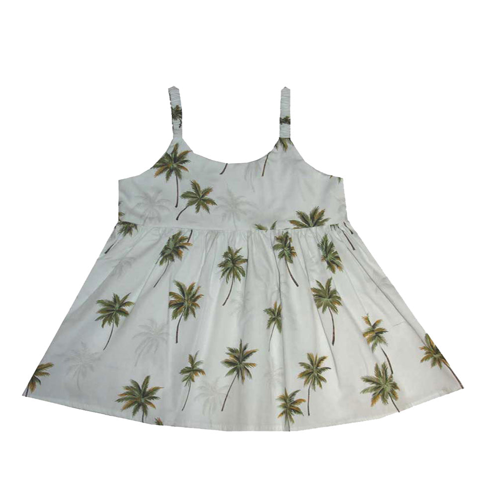 Tropical Hawaiian Bungee Girls Dress - Soft Cotton Island Print Summer Dress for Beach Vacation, Pool Party & Tropical Getaway