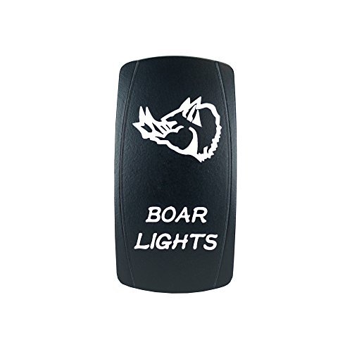 STVMotorsports Laser Backlit White Rocker Switch Panel - 20A 12V On/Off LED Light for Marine, RV & Automotive Dashboard Control
