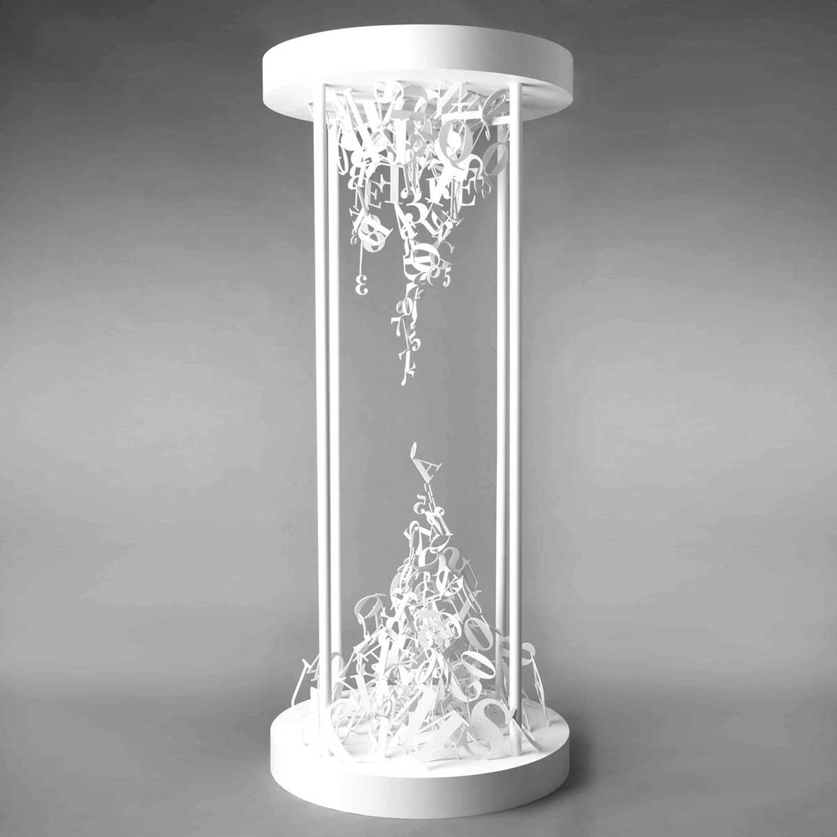 Elegant White Iron Clessidra Hourglass Sculpture - Home & Office Decor, Perfect for Gifts, Meditation Spaces, and Feng Shui Arrangements