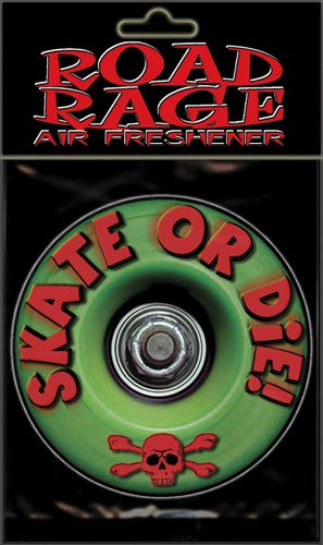Road Rage Skate or Die Car Air Freshener - Long-Lasting Scent for Vehicles, Office & Home - Funny Skateboarder Design Auto Accessory