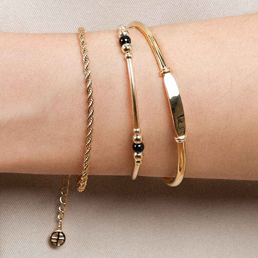 Black Agate Ava Bracelet - Stone of Strength & Protection | Natural Gemstone Jewelry for Women | Perfect for Meditation, Yoga & Spiritual Healing
