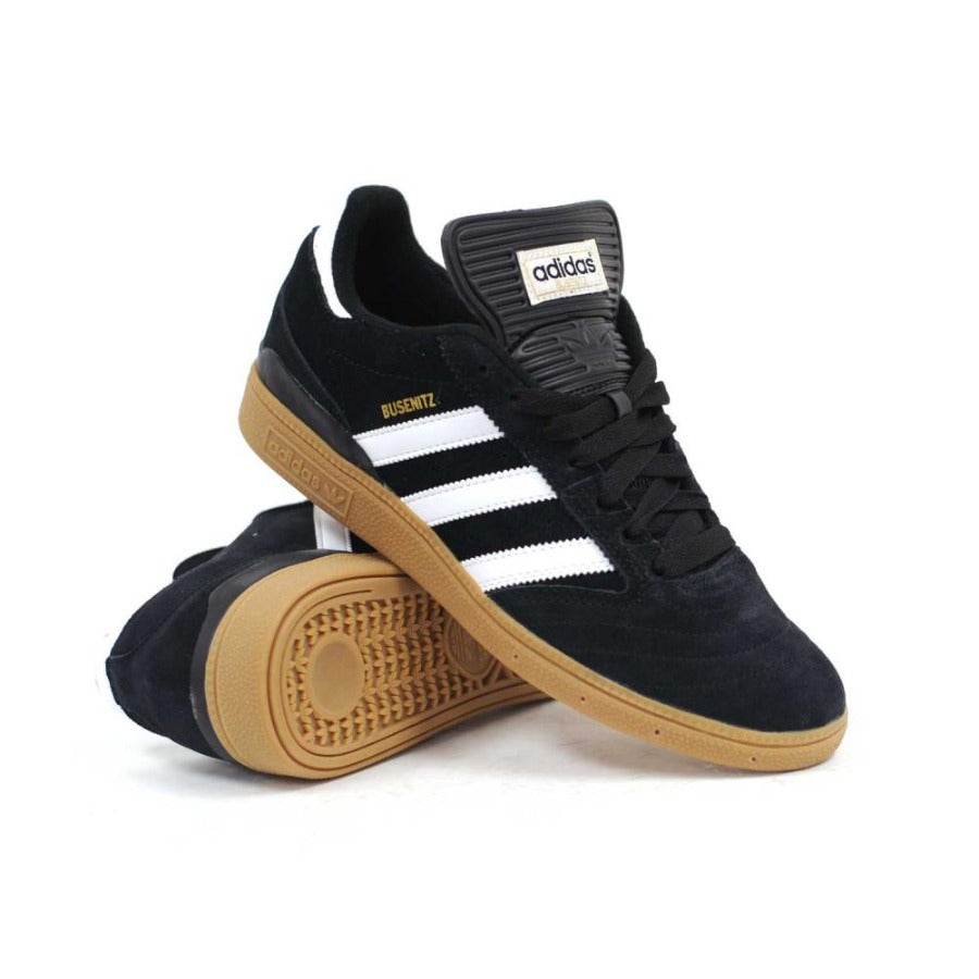 Adidas Busenitz Skateboarding Shoes for Men - Black, White & Gum Sole | High-Performance Sneakers for Skateboarding, Casual Wear & Street Style