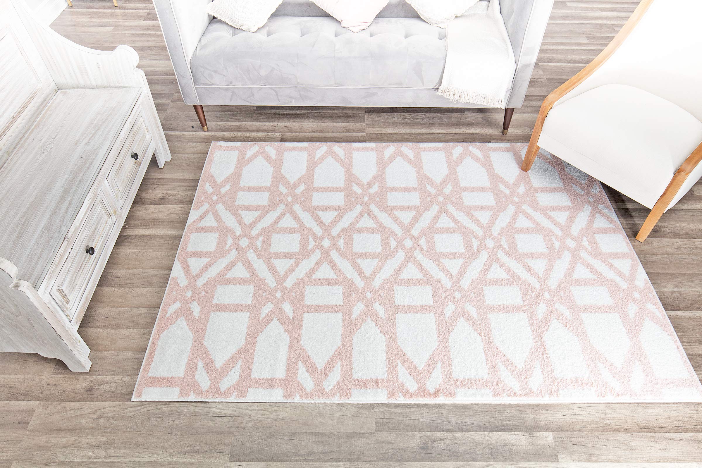 Rugs America Mika Collection MO30B Spiced Milk Contemporary Geometric Area Rug 5'0