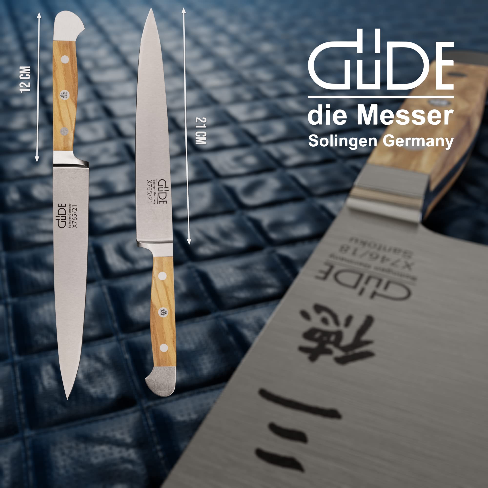 Premium Güde Alpha Olive Series 8-Inch Slicing Knife - Hand Forged Stainless Steel Blade with Olive Wood Handle - Perfect for Meat, Sushi & BBQ - Professional Chef & Home Cooking Essential