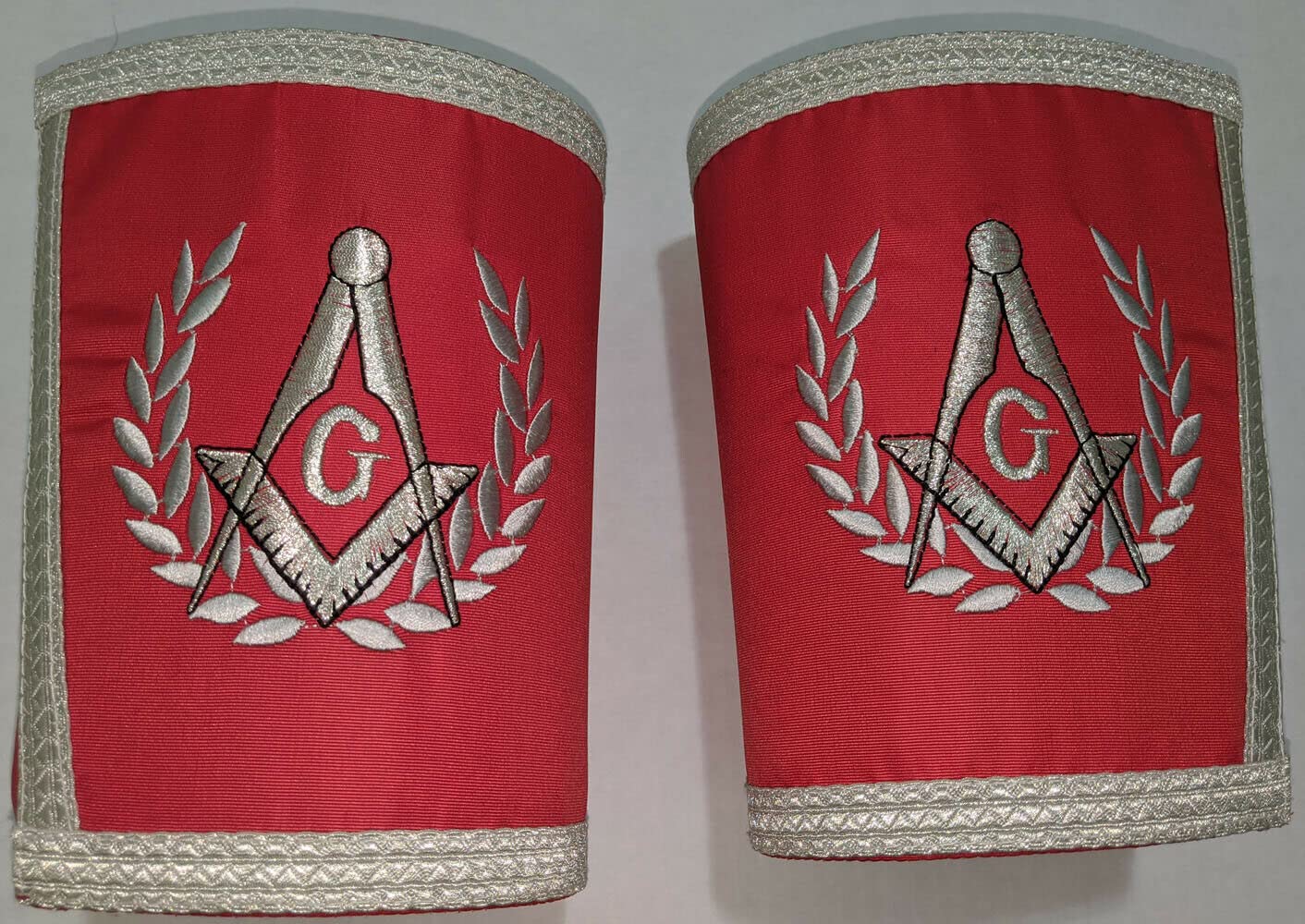 Masonic Blue Lodge Master Mason Apron Set - Blue/Red Apron, Collar & Gauntlets (Cuffs) - Complete Masonic Regalia for Rituals & Ceremonies