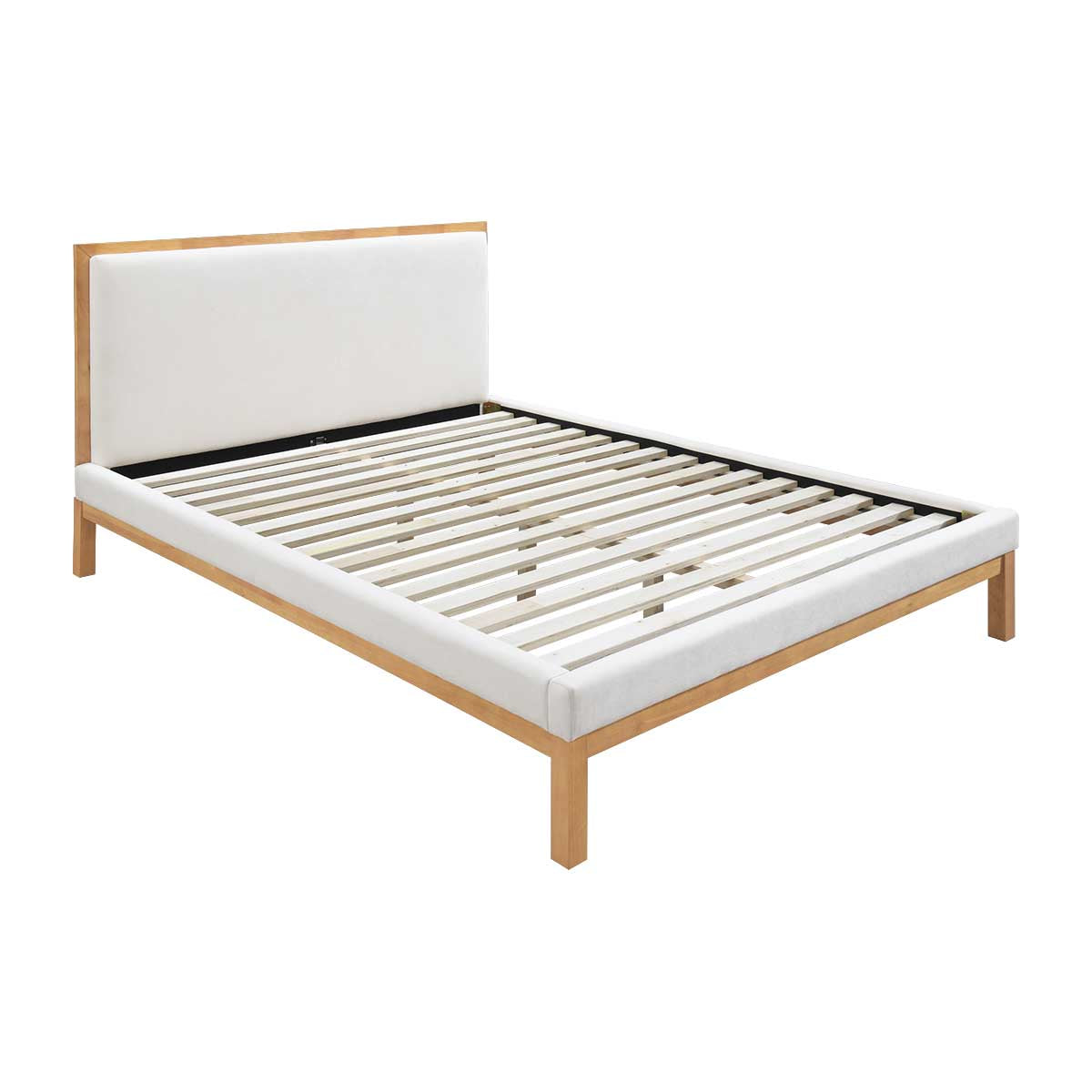 Amelia Queen Size Bed Frame - Solid Oak Wood, Cream Finish - Elegant Bedroom Furniture for Master Bedrooms & Guest Rooms