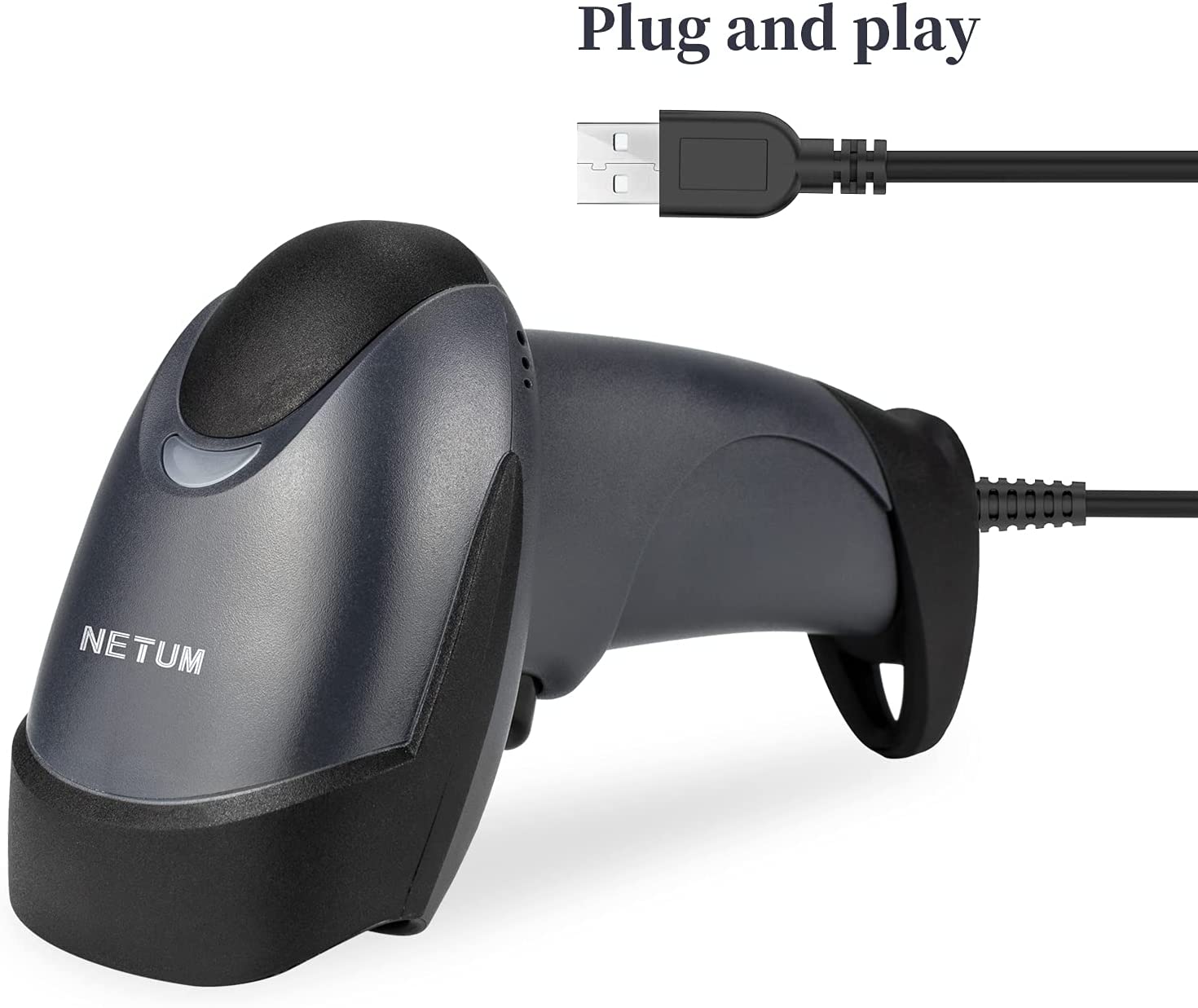 M3S 1D USB Barcode Scanner - Fast & Accurate Handheld Barcode Reader for Retail, Warehouse & Inventory Management - Perfect for Supermarkets, Libraries & Small Businesses