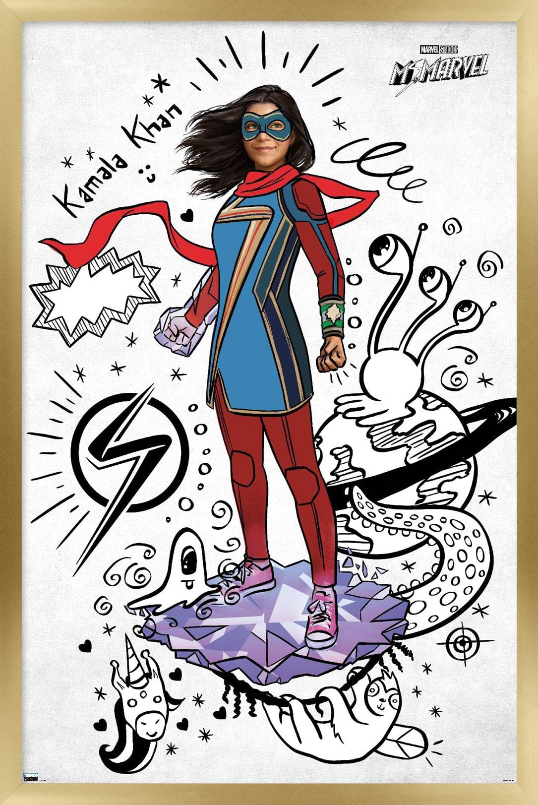 Trends International Marvel Ms. Marvel - Doodles Wall Poster 22.4