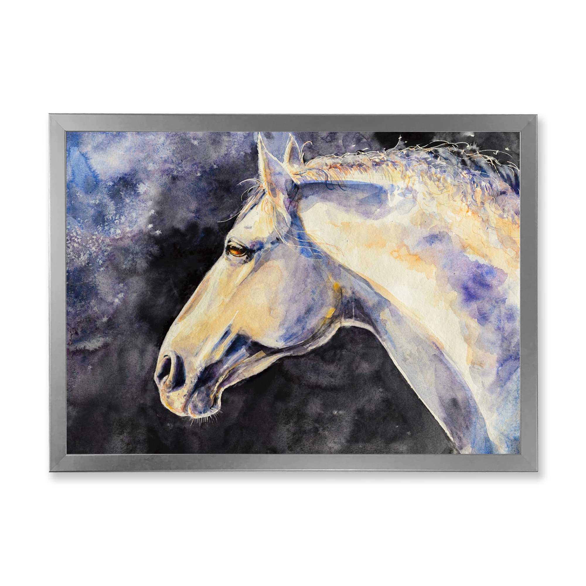 DesignQ Lipizzan Horse Farmhouse Framed Wall Art - Elegant Equestrian Home Decor for Living Room, Bedroom & Office