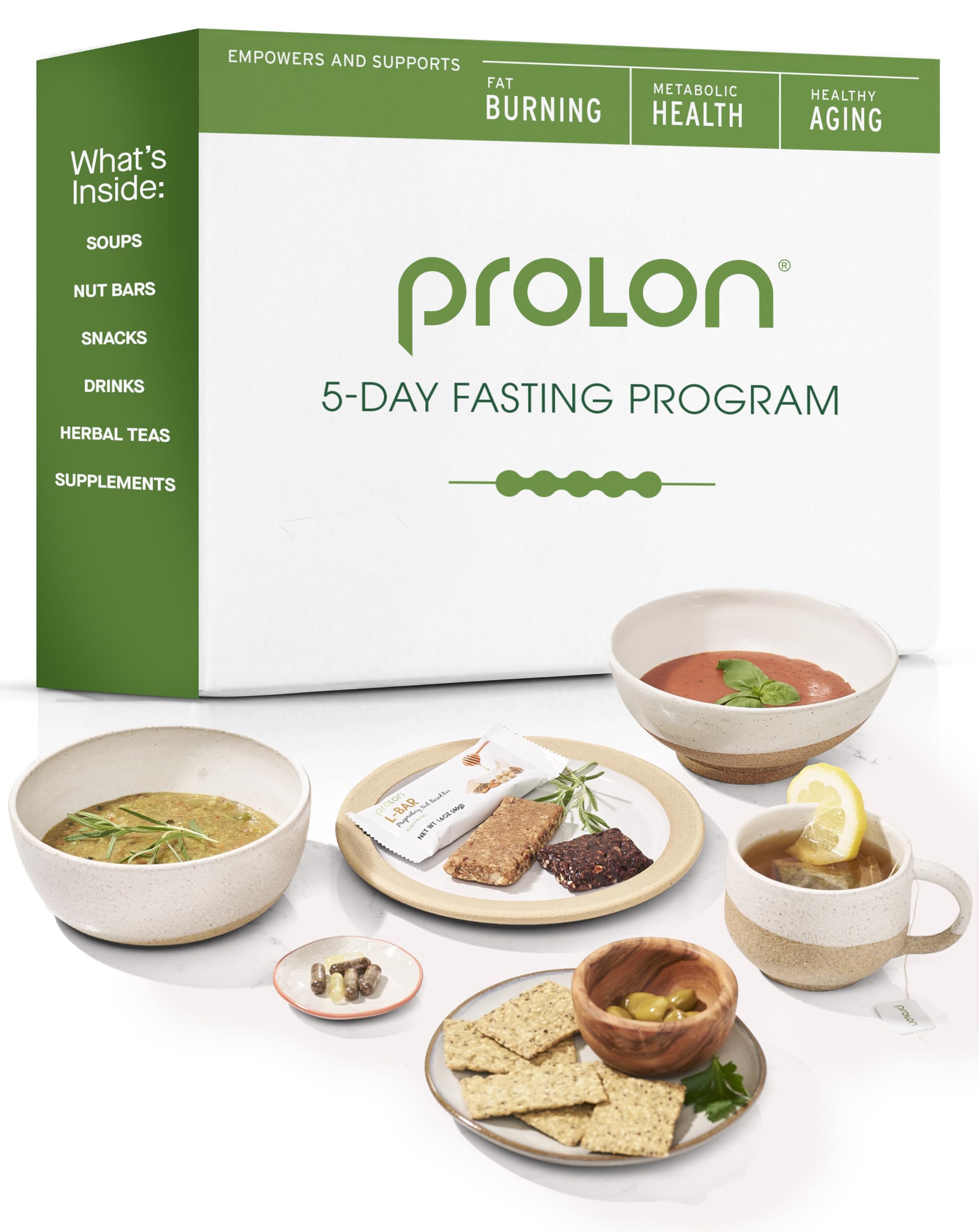 Prolon 5-Day Fasting Kit for Weight Loss | Fasting Mimicking Diet Program for Women & Men | 100% Plant-Based Low-Calorie Meals & Snacks | Clinically Researched Fasting Support | Version 3 Kit | Perfect for Intermittent Fasting & Detox