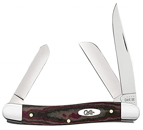 Rustic Red Richlite Medium Stockman Stainless Steel Pocket Knife - Durable EDC Folding Knife for Camping, Hiking & Outdoor Adventures (Model 13622)