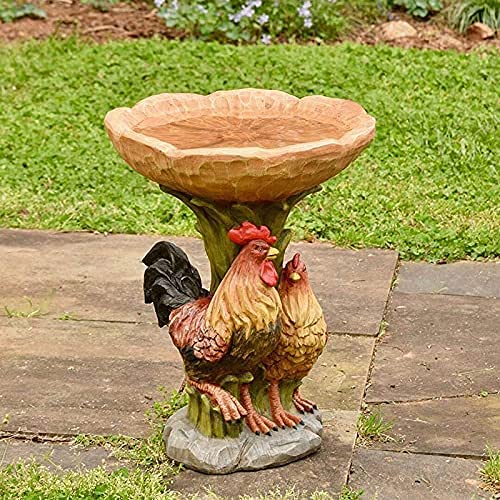 Handmade Resin Outdoor Bird Bath Bowl - Wild Bird Feeders & Garden Decor for Patio, Yard, and Outdoor Spaces - Attract Birds with Decorative Bird Bath Statue for Garden, Lawn, and Backyard Use