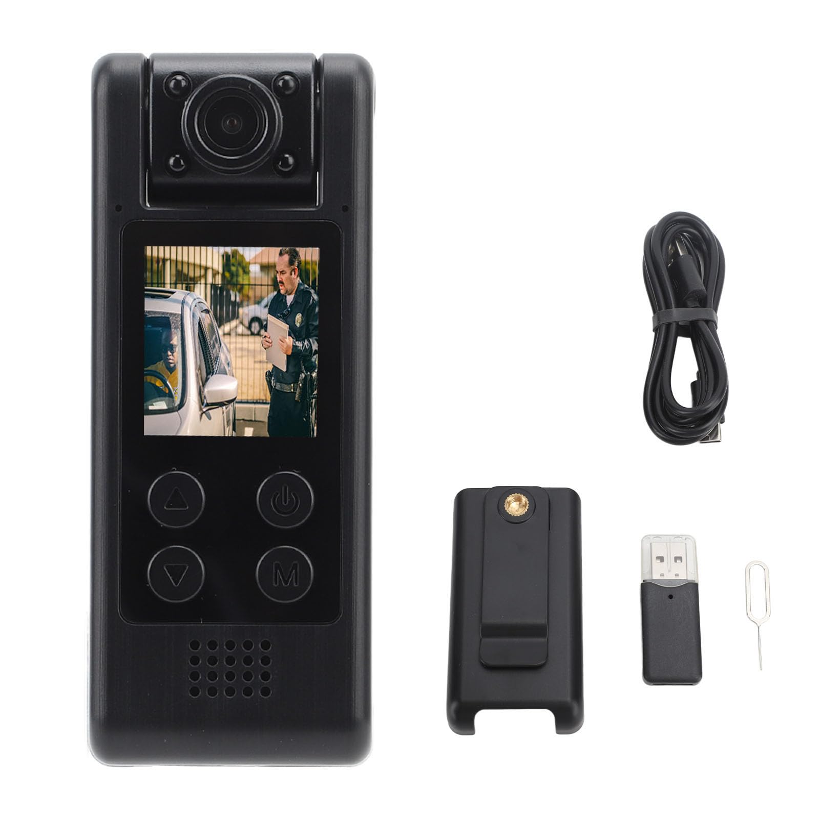 MENDUNER 4K Ultra HD Body Camera with Audio & Video Recording, 140° Wide Angle, 1200mAh Battery, Night Vision, Mini Clip-On Wearable Camera for Security, Law Enforcement & Outdoor Activities