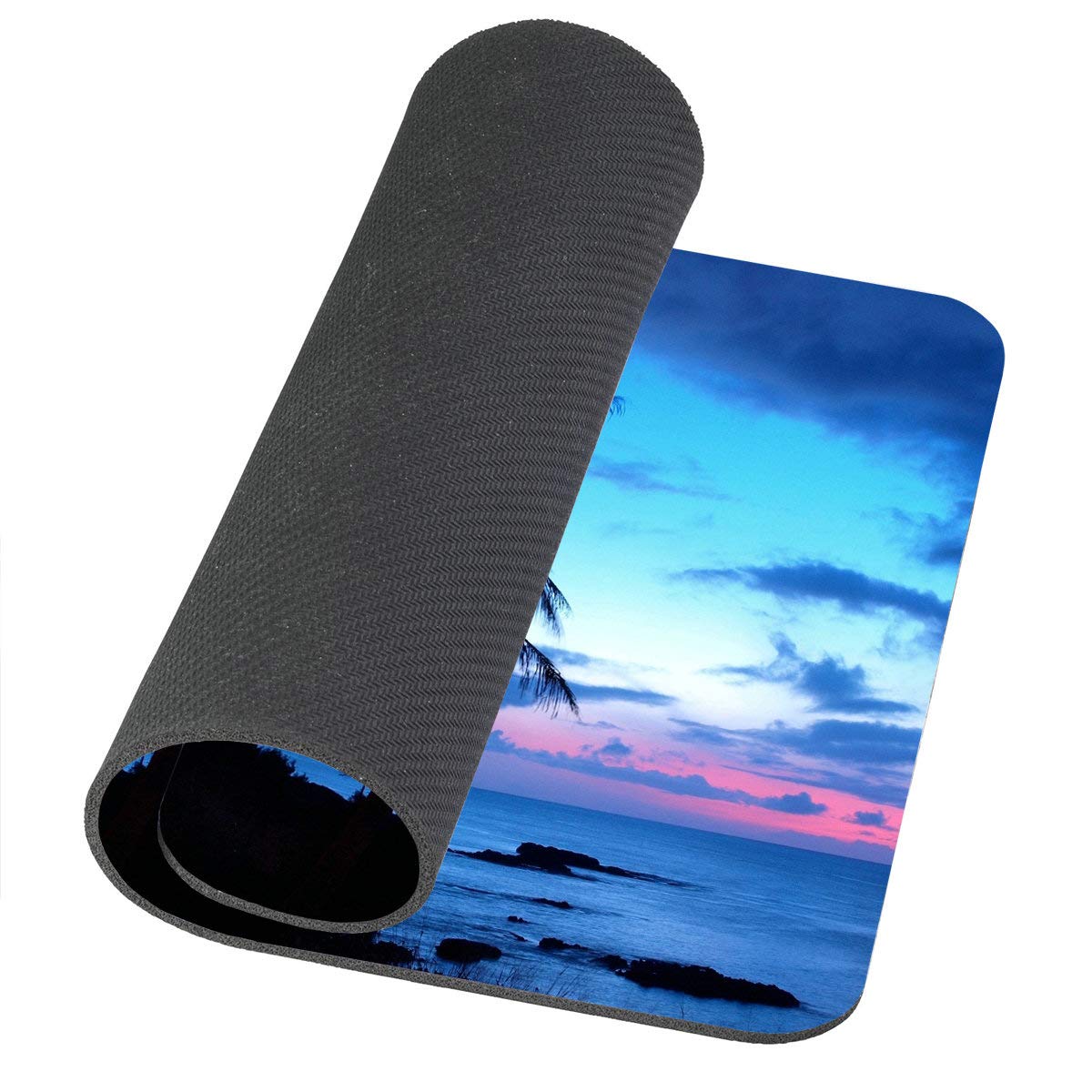 Non-Slip Rubber Gaming Mouse Pad with Tropical Ocean Beach & Palm Trees Design - Perfect for Office, Home & Gaming Setup