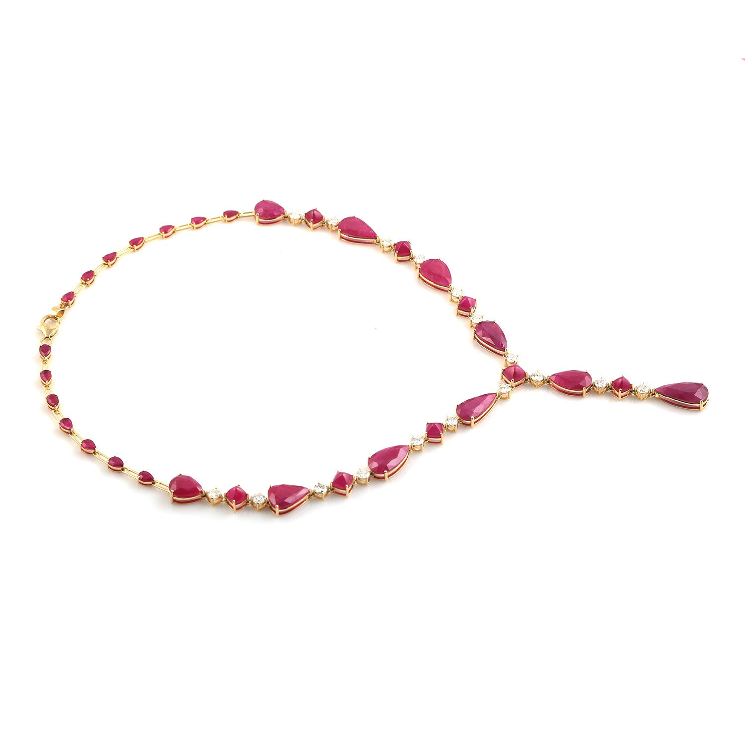 Faceted Natural Ruby Gemstone Choker Necklace in Solid 18K Yellow Gold - Elegant Wedding Gift for Bride, Anniversary & Special Occasions