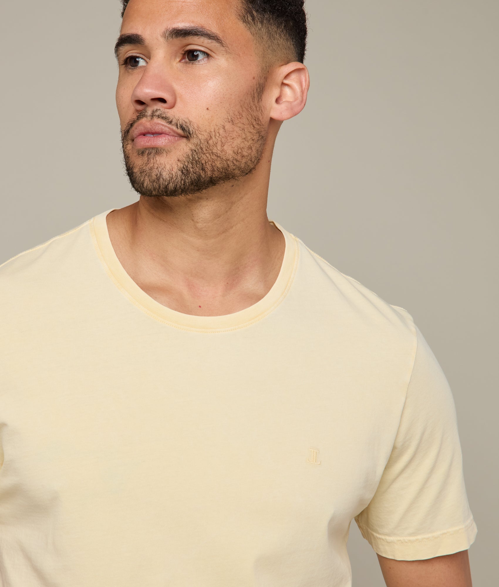 Lucchese Crewneck T-Shirt for Men - Soft Cotton Comfort Tee in Cream | Casual Wear, Layering & Everyday Outfits