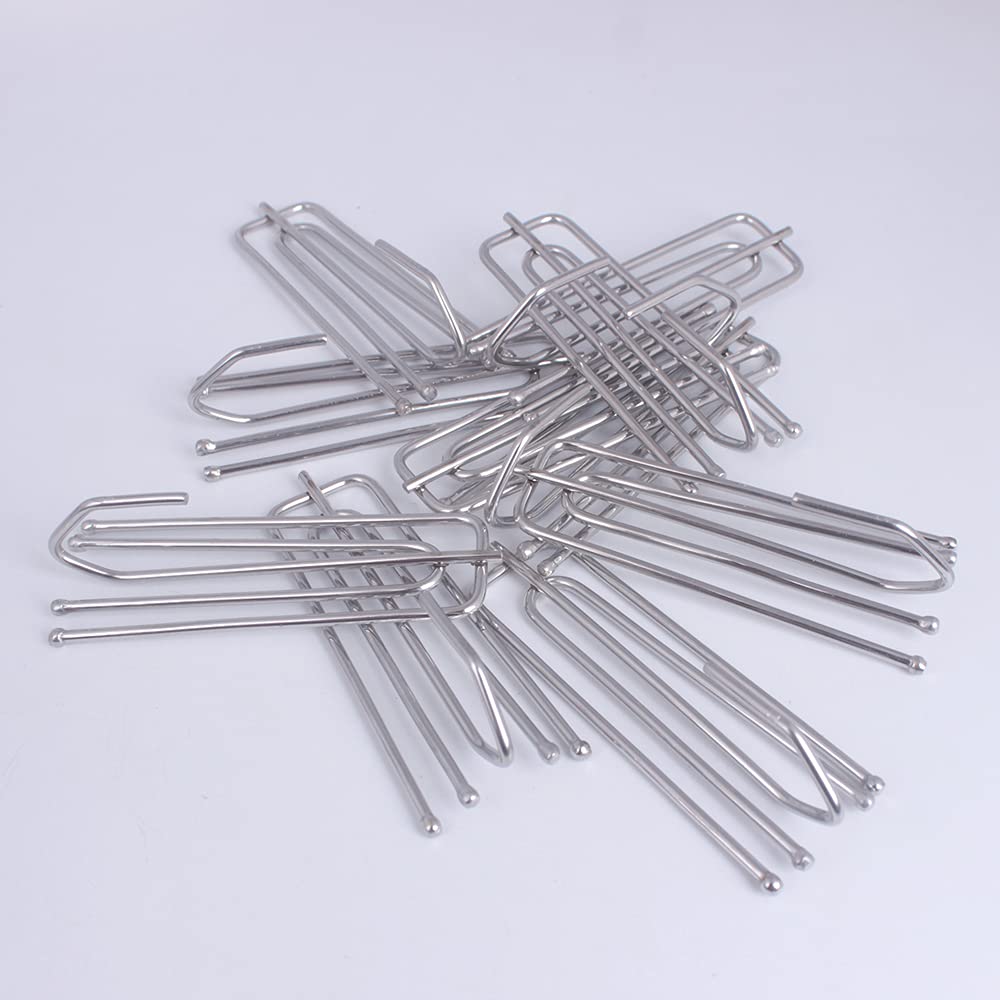 Stainless Steel Curtain Pleater Hooks 30pcs - 4 Prong Traverse Drapery Clips for Drapes & Curtains | Heavy Duty Curtain Hooks for Smooth Rod Slides | Perfect for Living Room, Bedroom & Window Treatments