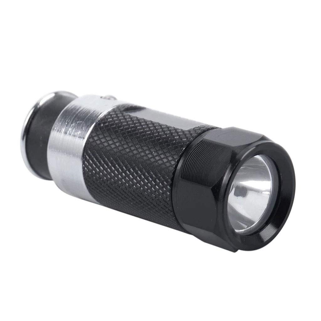 KLHHG Mini LED Flashlight - Rechargeable Car Cigarette Lighter Flashlight for Emergency, Camping, Hiking & Outdoor Adventures