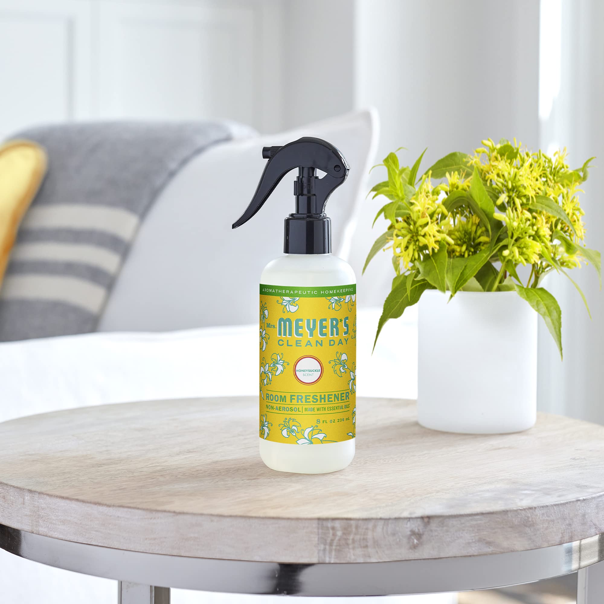 Mrs. Meyer's Clean Day Honeysuckle Room & Air Freshener Spray - 8 fl oz Essential Oil Infused Non-Aerosol Spray | Perfect for Home, Office & Bathroom Deodorizing