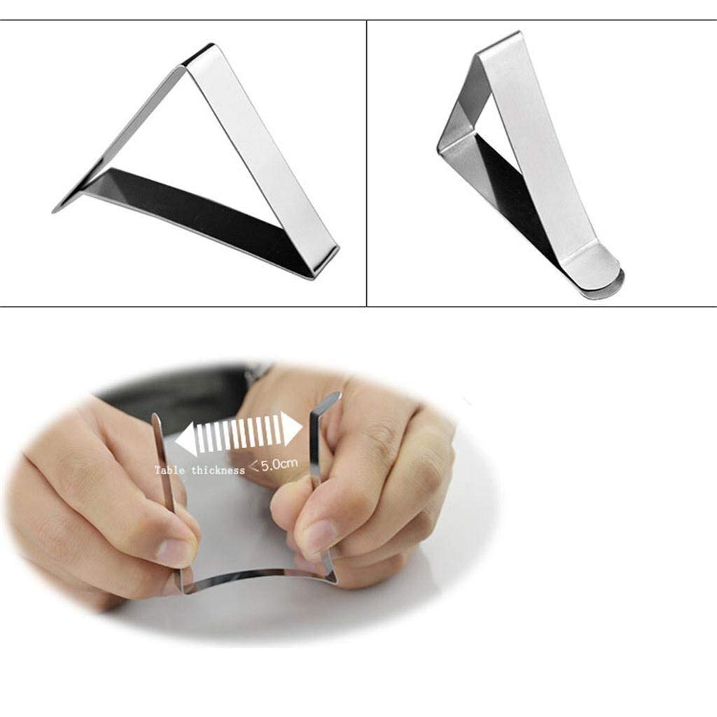 6-Piece Stainless Steel Tablecloth Clips - Heavy Duty Table Cloth Holders for Party, Wedding, Picnic & Outdoor Dining - Secure Table Cover Clamps for Home & Restaurant Use