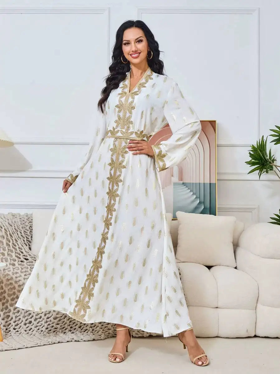 Elegant Bronzing Eid Caftan Kaftan Dress for Women - Perfect for Party, Wedding & Special Occasions | Style #25157 | Boho Chic Evening Gown for Festive Celebrations