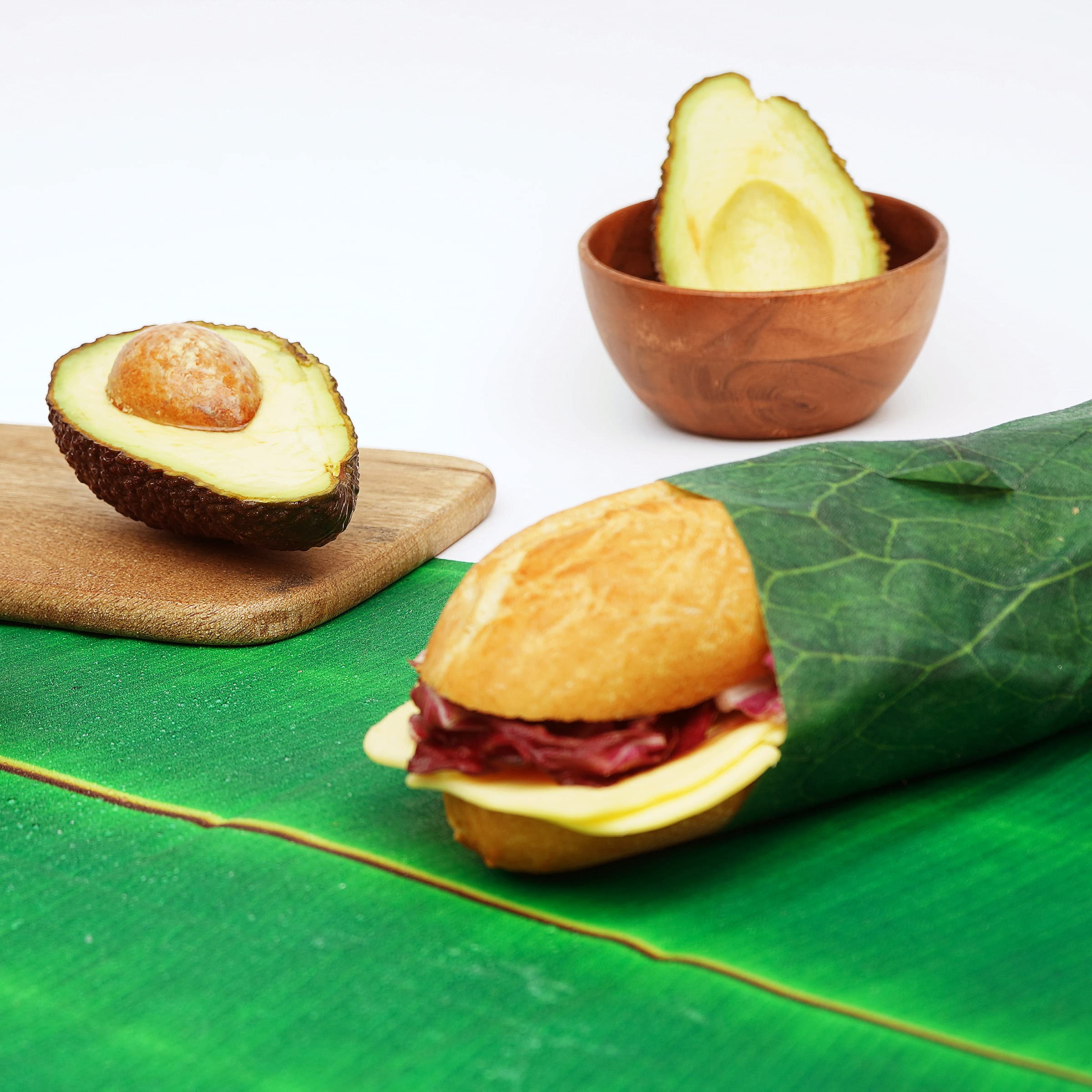 Eco-Friendly Beeswax Food Wraps - Reusable Leaf-Shaped Food Storage Covers for Kitchen & Pantry Organization | Sustainable Alternative to Plastic Wrap for Sandwiches, Fruits & Leftovers