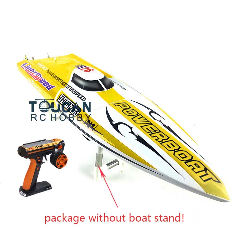 High-Speed E26 Fiberglass Electric Racing RTR RC Boat with Thunder Motor, Servo, ESC & Battery - 70km/h (640x195x105mm) - Perfect for Lakes, Pools & Competitive RC Racing