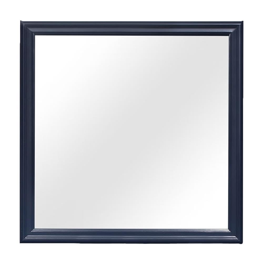 Global Furniture USA Charlie Blue Square Mirror - Modern Wall Decor for Living Room, Bedroom & Bathroom | Stylish Home Accent