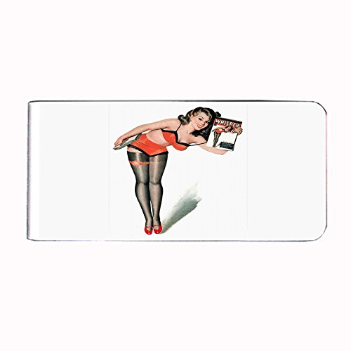 Vintage Retro Sexy Bridesmaid Party Money Clip - Pin Up Girl Rectangle Design for Women's Fashion Accessories, Gift for Bachelorette Party & Wedding Events