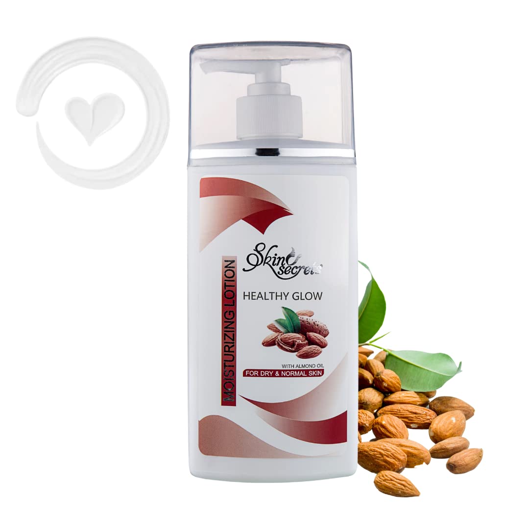 Skin Secrets Healthy Glow Moisturizing Lotion with Almond Oil | 450ML | Hydrating Body Lotion for Dry Skin | Perfect for Daily Moisturizing & Night Care Routine