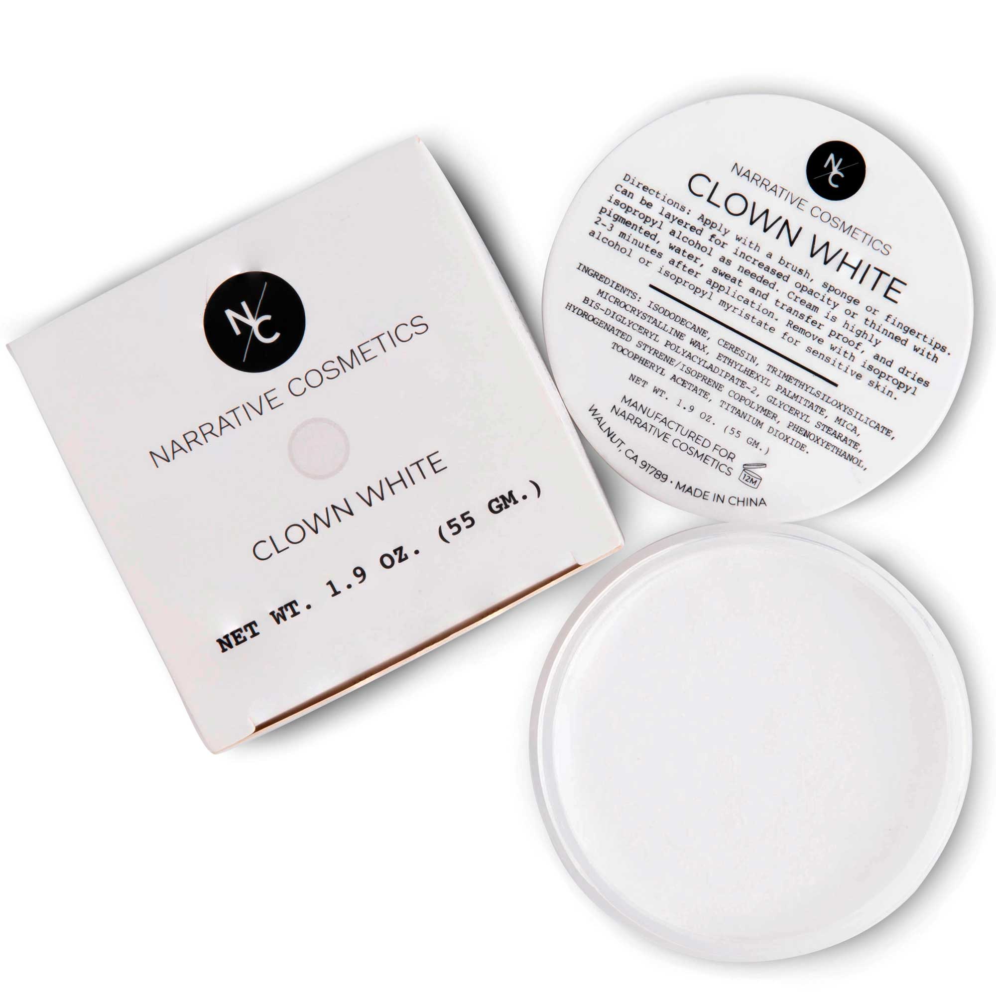 Quick Drying Clown White Cream Makeup - Professional Waterproof Face Paint for Halloween, Cosplay & Theater Performances