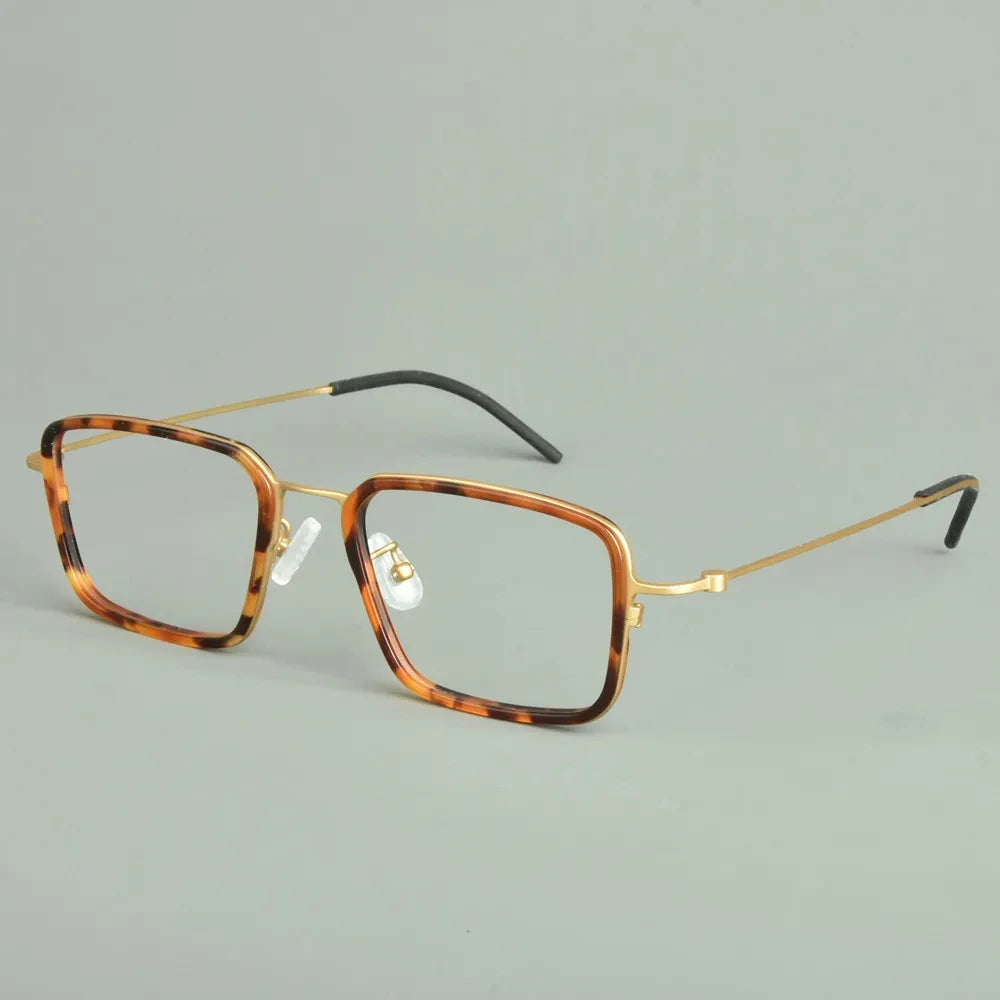 Aimee Unisex Full Rim Big Square Titanium Acetate Eyeglasses 942501 - Lightweight & Durable Frame for Men & Women - Perfect for Reading, Working & Fashion Accessories