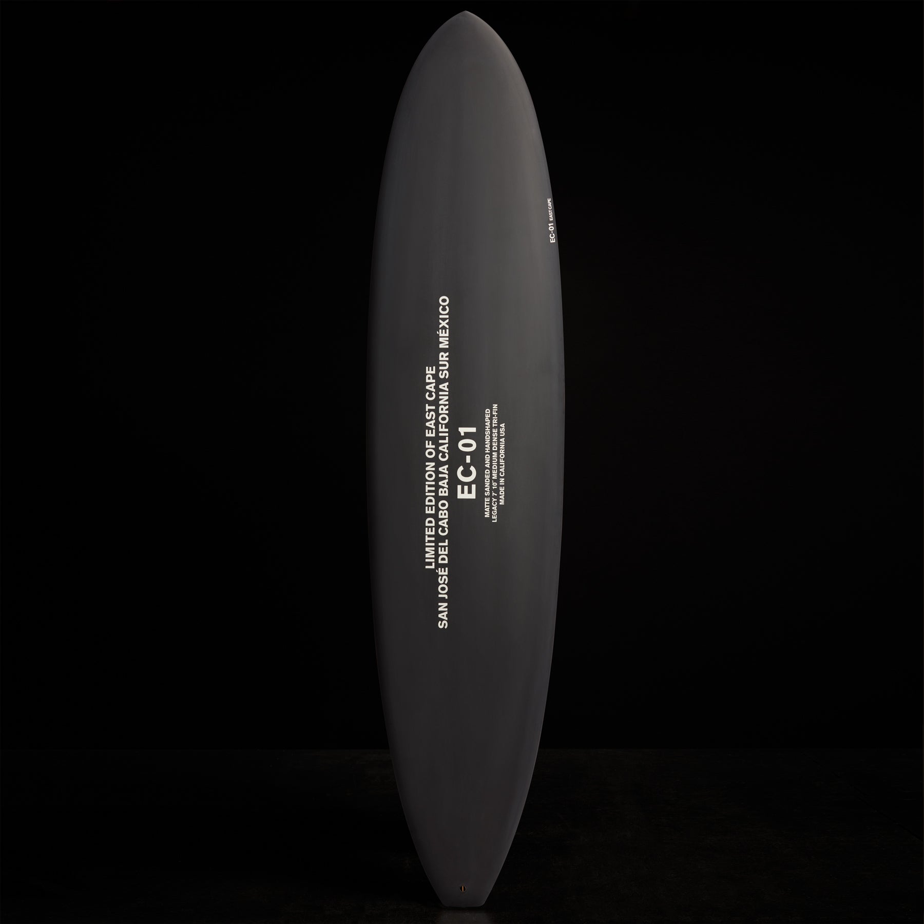 EC01 East Cape 7'10 Longboard Surfboard - Premium Black Surfboard for Beginners & Professionals - Perfect for Small Waves & Cruising