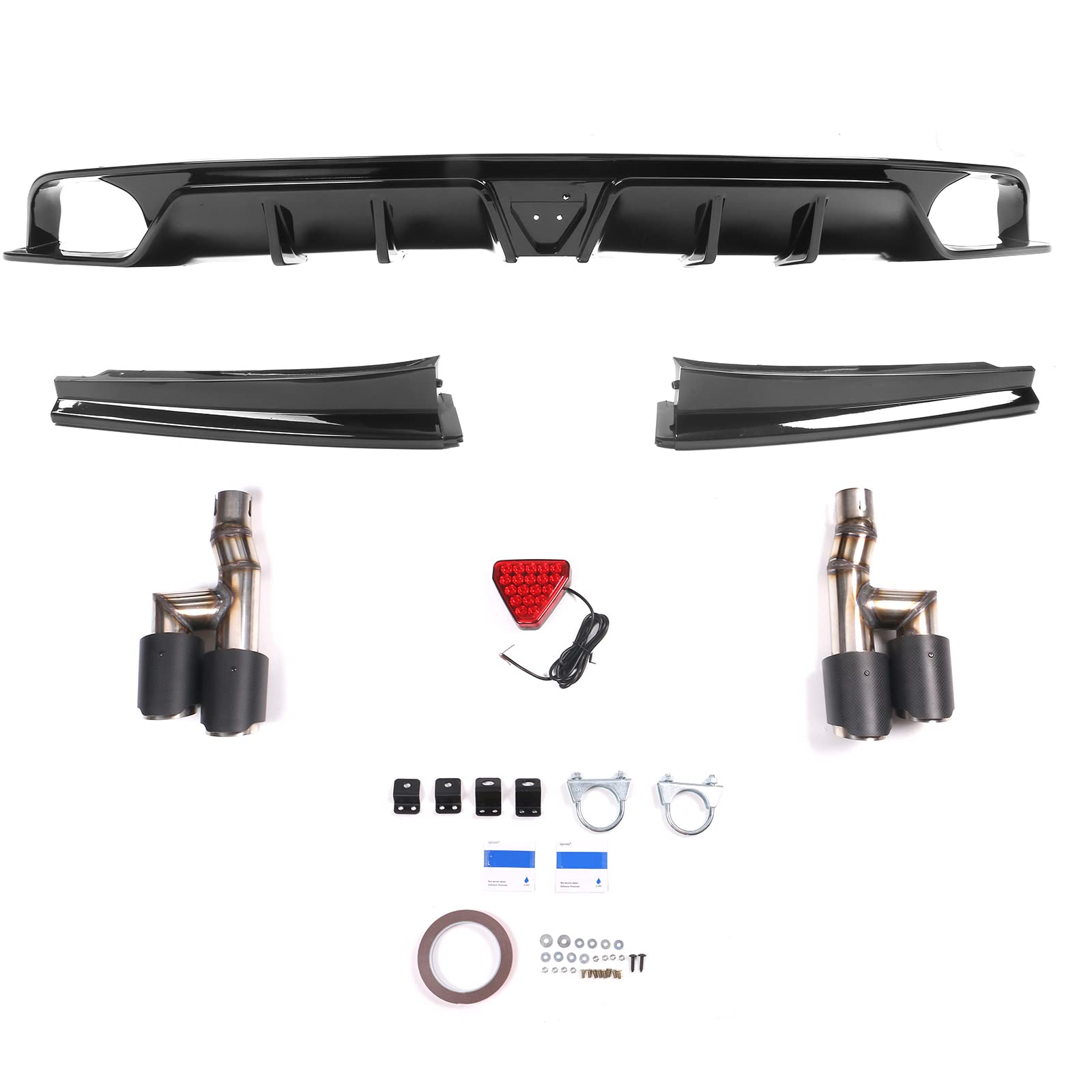 FREEMOTOR802 Gloss Black Rear Bumper Diffuser Lip for 2022-2024 Honda Civic 11th Gen EX/Touring/Si Sedan - IKON Style Body Kit Replacement | Enhances Aerodynamics & Sporty Look for Street Racing & Car Shows
