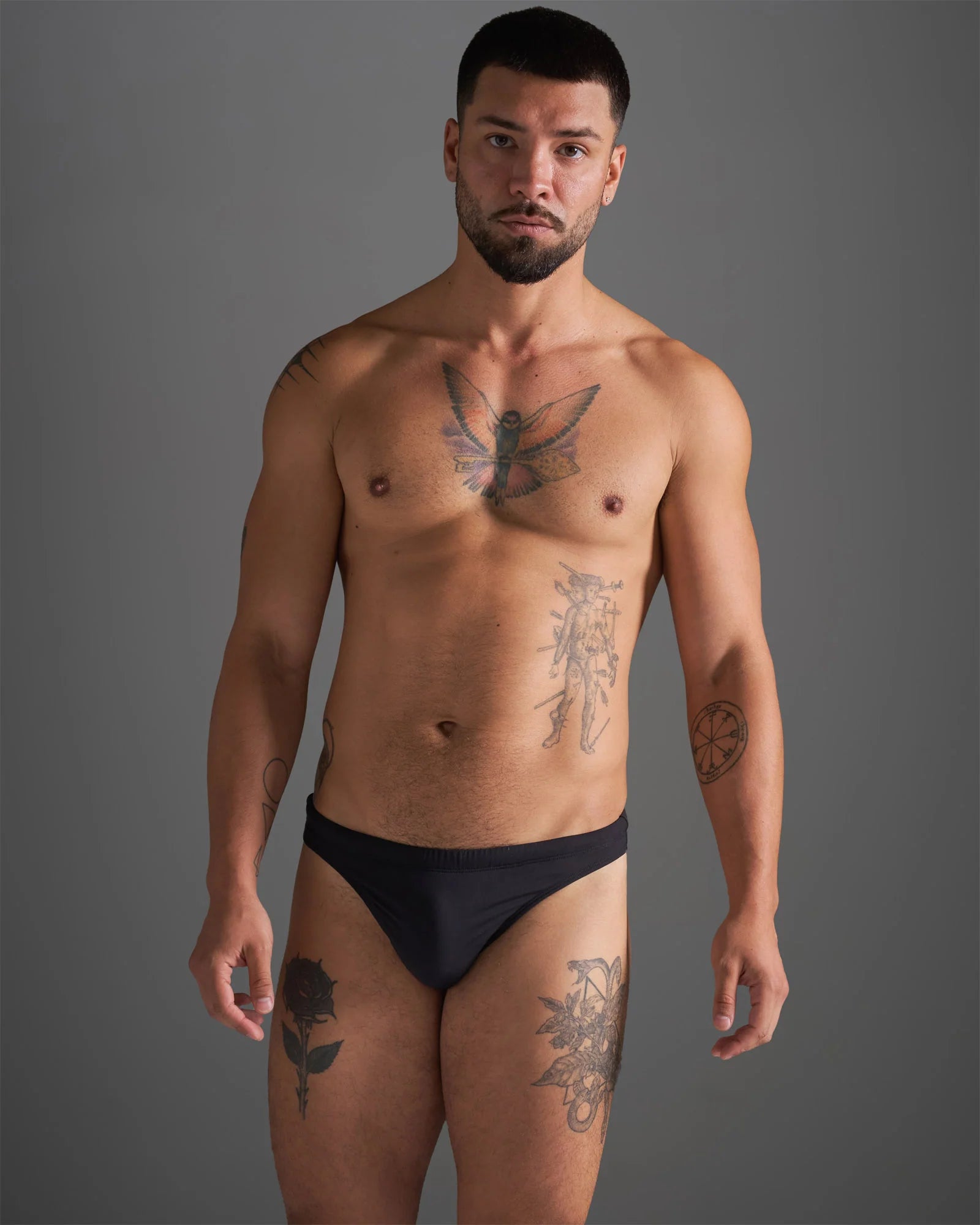 Teamm8 Standard Swim Thong Black - Comfortable & Stylish Men's Swimwear for Beach, Pool & Vacation | Quick-Dry & UV Protection