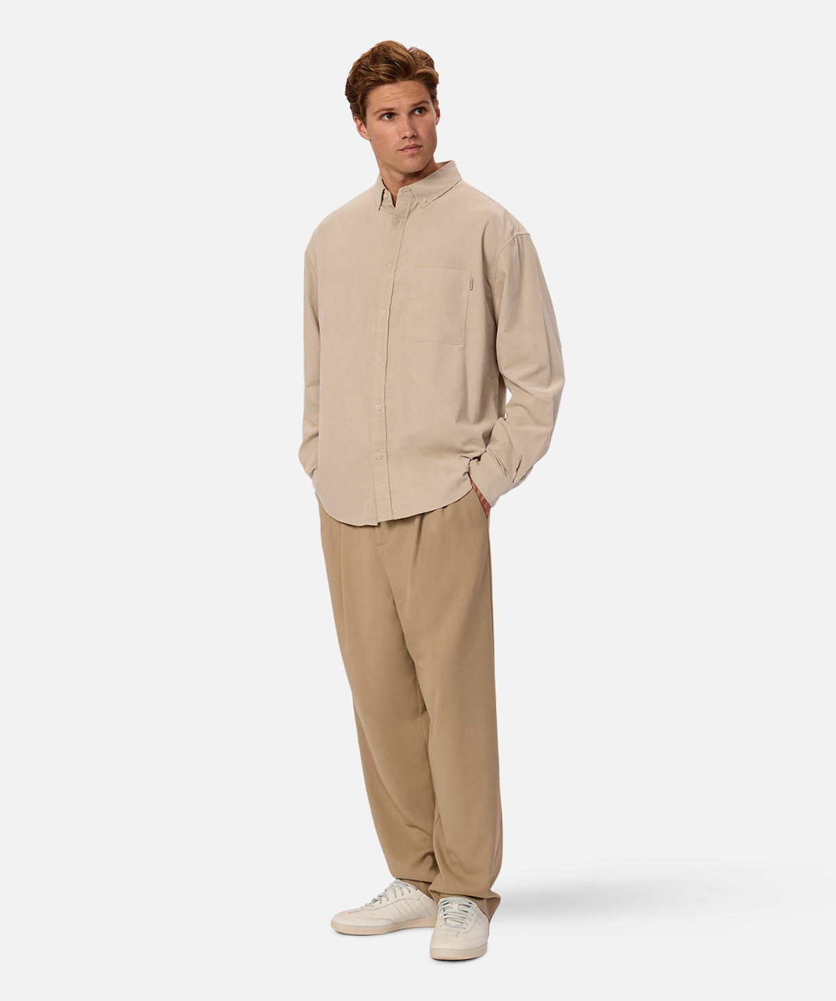 Anaheim Long Sleeve Shirt for Men & Women - Soft Cotton Beige Casual Top | Perfect for Everyday Wear, Office & Outdoor Activities