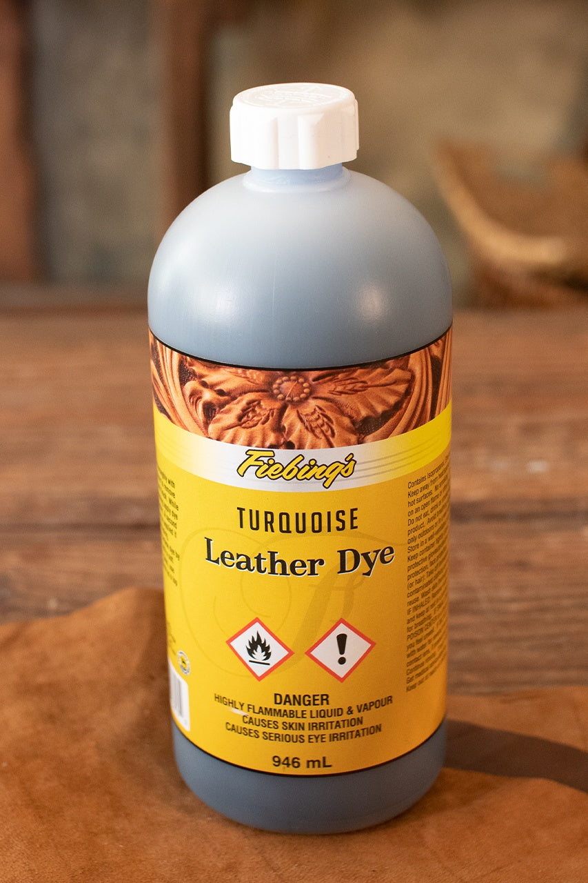 Fiebing's Leather Dye - 946ml (32oz) Turquoise Color - Professional Leather Coloring for Shoes, Bags, Furniture & DIY Crafts