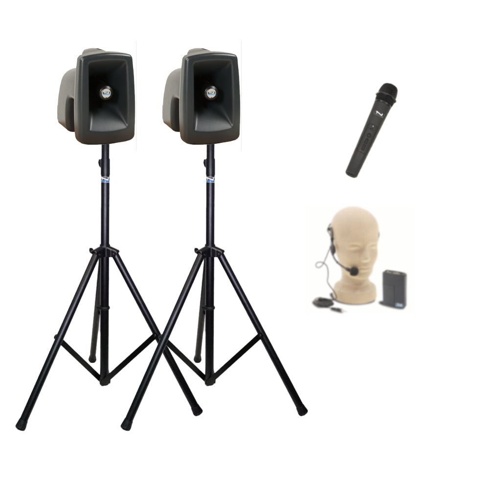 Anchor Audio MegaVox XU2 & AIR Portable PA Speaker System with 2 Wireless Microphones - Perfect for Outdoor Events, Parties, and Public Speaking