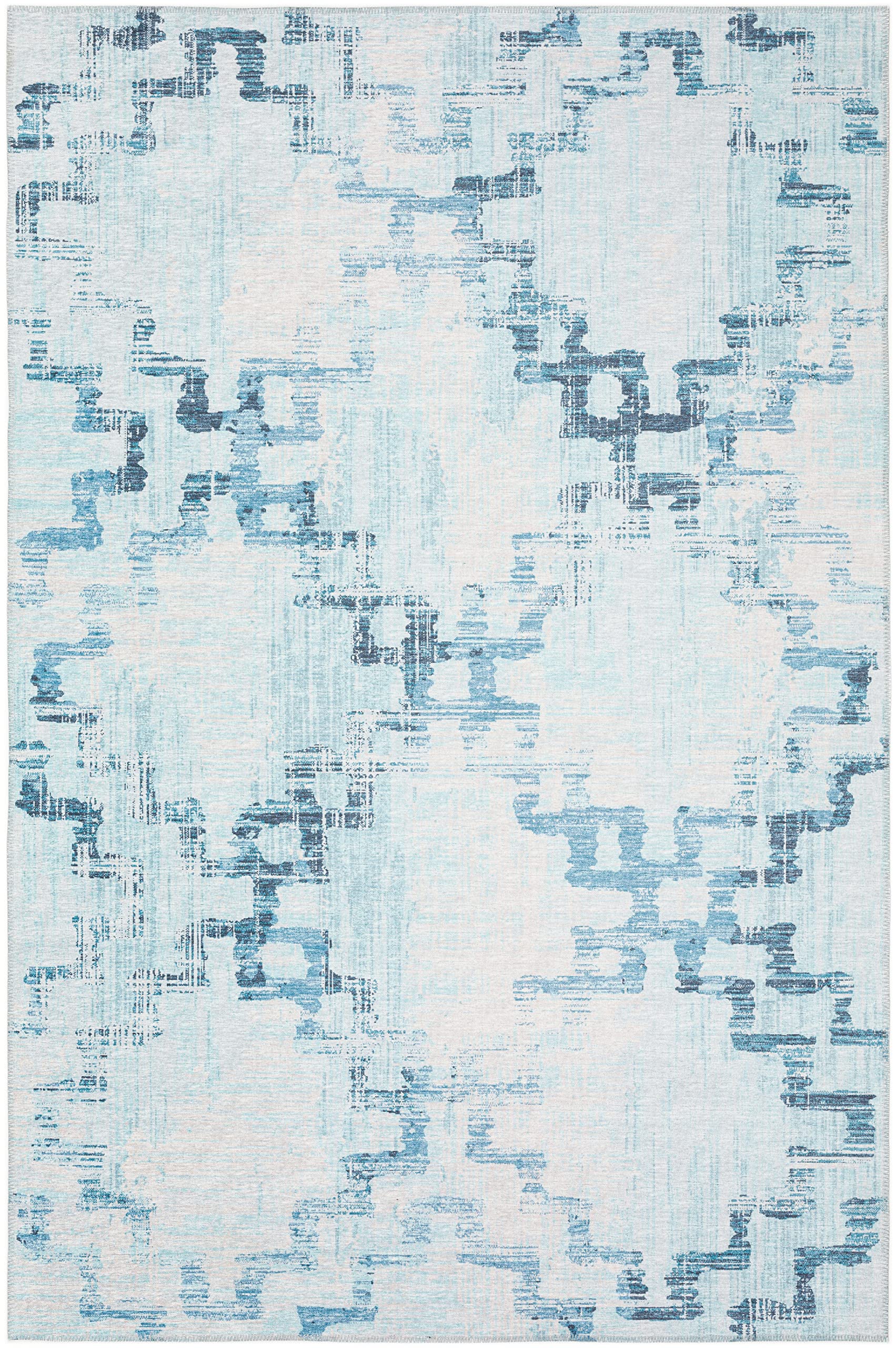 Addison Rugs Yuma AYU45 Blue 8' x 10' Area Rug - Soft Plush Living Room Carpet for Bedroom, Dorm & Home Decor - Machine Washable & Non-Slip Backing